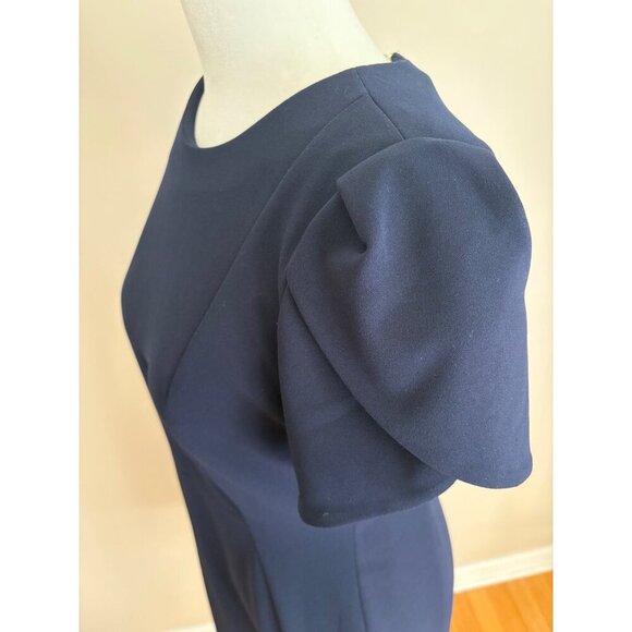 Calvin Klein NWT Tulip Sheath Knee Length Career Cocktail Dress Navy Blue Size 6 - Picture 7 of 15
